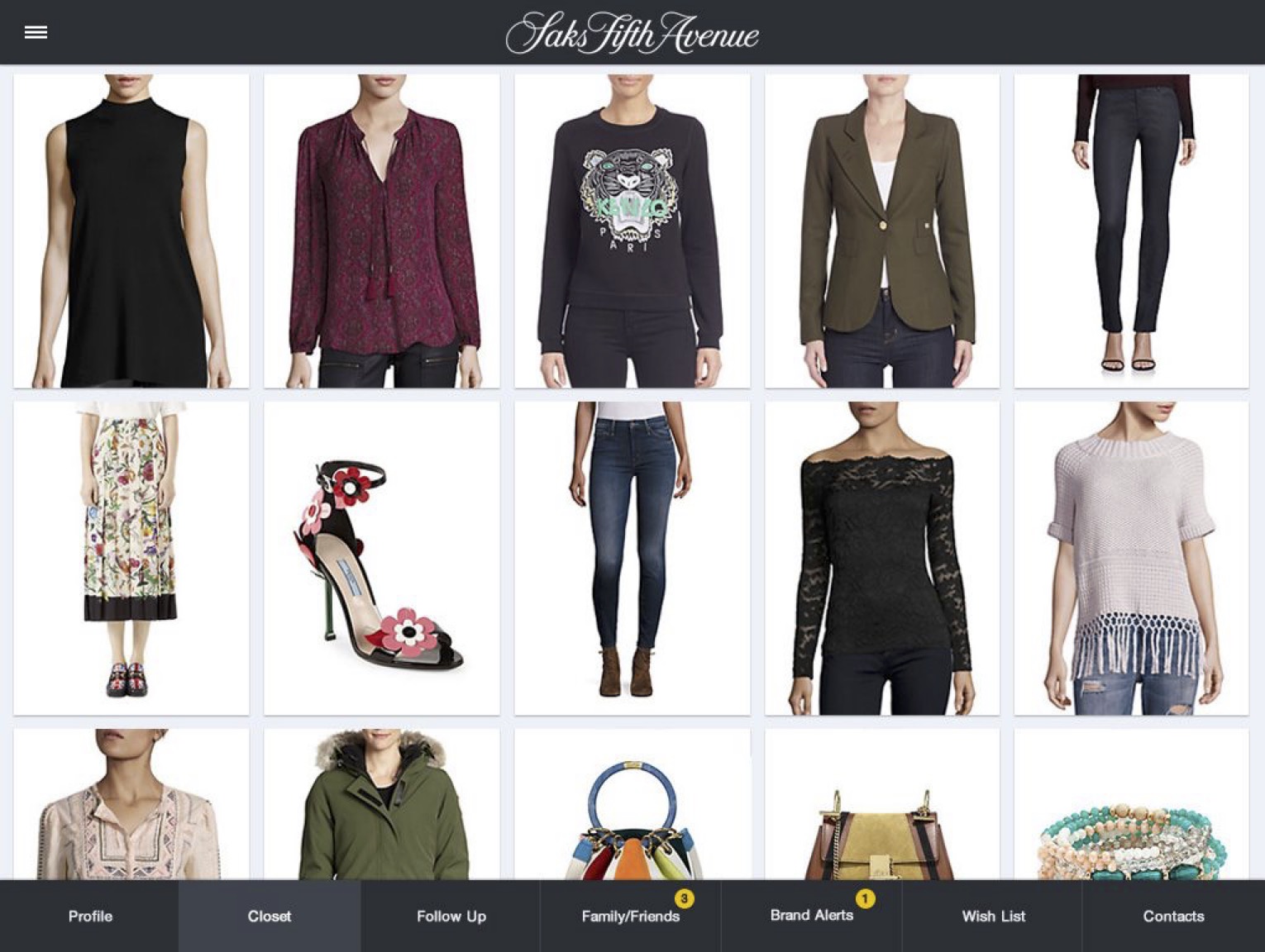 Saks Fifth Avenue CCA+ Tablet CRM