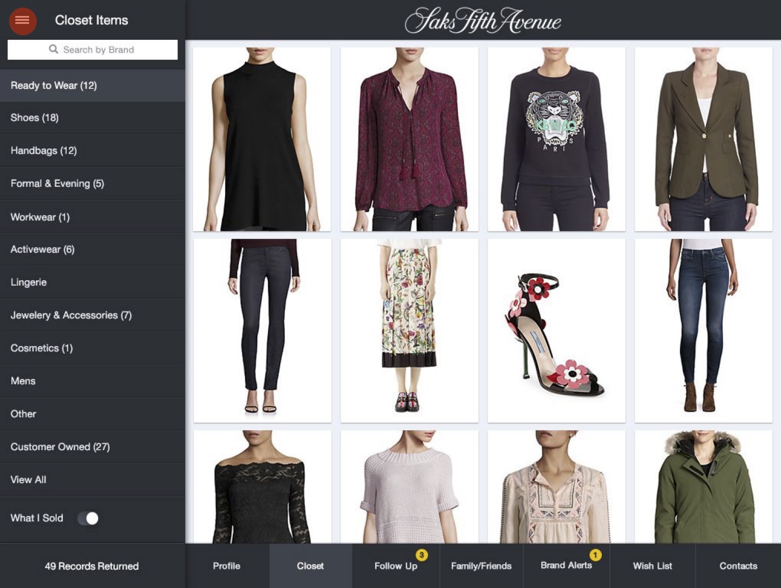 Saks Fifth Avenue CCA+ Tablet CRM